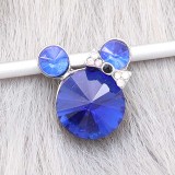 12MM Cartoon snap Silver Plated with blue Rhinestone charms KS7189-S