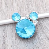 12MM Cartoon snap Silver Plated with blue Rhinestone charms KS7186-S