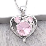 12MM Cartoon snap Silver Plated with Pink Rhinestone charms KS7185-S