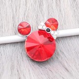 12MM Cartoon snap Silver Plated with red Rhinestone charms KS7187-S