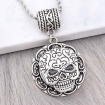 20MM skull snap sliver Plated KC6605 snaps jewelry