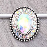 20MM snap sliver Plated with Colorful rhinestones  KC6603 snaps jewelry