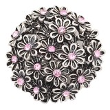 20MM flower snap sliver Plated with rhinestones  KC6604 snaps jewelry