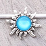 20MM design snap sliver Plated with Blue Rhinestone KC6596 snaps jewelry