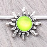 20MM design snap sliver Plated with Green Rhinestone KC6595 snaps jewelry