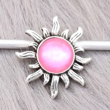 20MM design snap sliver Plated with Pink Rhinestone KC6597 snaps jewelry