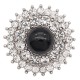 20MM snap sliver Plated with  rhinestones and black pearl KC6598 snaps jewelry