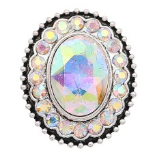20MM snap sliver Plated with Colorful rhinestones  KC6603 snaps jewelry