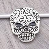 20MM skull snap sliver Plated KC6605 snaps jewelry