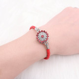 Red Leather Snap bracelets KC0534  fit 20mm snaps chunks 1 button