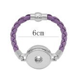 Purple Leather Snap bracelets KC0539  fit 20mm snaps chunks 1 button