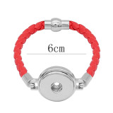 Red Leather Snap bracelets KC0534  fit 20mm snaps chunks 1 button