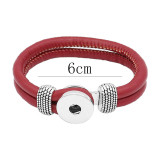 Red Leather Snap bracelets KC0544 fit 20mm snaps chunks 1 button