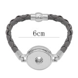 Gray Leather Snap bracelets KC0537  fit 20mm snaps chunks 1 button