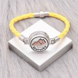 Yellow Leather Snap bracelets KC0541 fit 20mm snaps chunks 1 button
