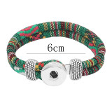 Multicolour cloth Snap bracelets KC0549 fit 20mm snaps chunks 1 button