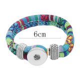 Multicolour cloth Snap bracelets KC0550 fit 20mm snaps chunks 1 button