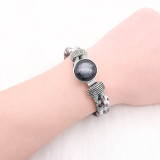 Multicolour gray leather Snap bracelets KC0556 fit 20mm snaps chunks 1 button