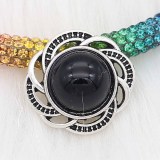 20MM design snap sliver Plated with Black resin KC6635 snaps jewelry