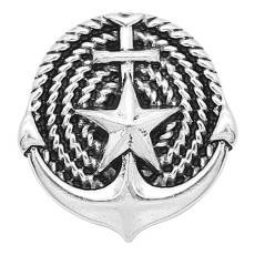 20MM Ship anchor snap sliver Plated KC6626 snaps jewelry