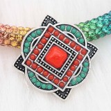 20MM design snap sliver Plated with Multicolor beads KC6645 snaps jewelry