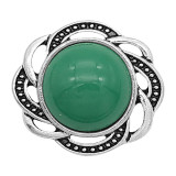 20MM design snap sliver Plated with Green resin KC6638 snaps jewelry