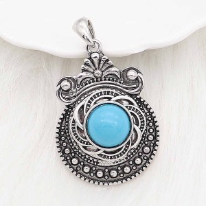 20MM design snap sliver Plated with blue resin KC6634 snaps jewelry
