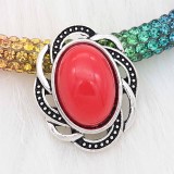 20MM design snap sliver Plated with red resin KC6630 snaps jewelry