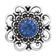 20MM flower snap sliver Plated with blue rhinestones  KC6640 snaps jewelry