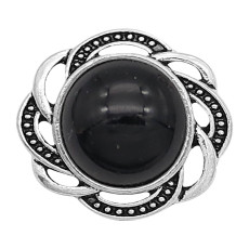 20MM design snap sliver Plated with Black resin KC6635 snaps jewelry
