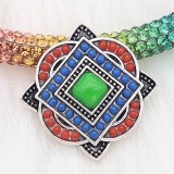20MM design snap sliver Plated with  Multicolor beads KC6644 snaps jewelry