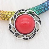 20MM design snap sliver Plated with Red resin KC6637 snaps jewelry