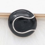 20MM Tennis with black enamel snap sliver Plated KC6662 snaps jewelry