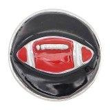 20MM Football snap sliver Plated with black enamel KC6654 red