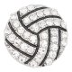 20MM Volleyball snap sliver Plated with white rhinestones KC6655 snaps jewelry