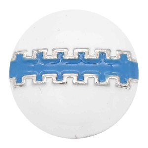 20MM Football snap sliver Plated with blue enamel KC6659 snaps jewelry