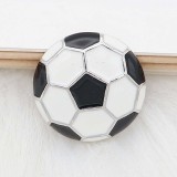 20MM Football with enamel  snap sliver Plated KC6664 snaps jewelry black