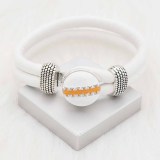 20MM Football snap sliver Plated with orange enamel KC6657 snaps jewelry
