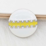 20MM Football snap sliver Plated with  yellow enamel KC6656 snaps jewelry