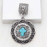 20MM snap cyan Stone of Cross sliver Plated with  rhinestones  KC6685 snaps jewelry
