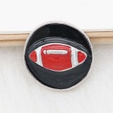 20MM Football snap sliver Plated with black enamel KC6654 red