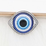 20MM eye snap sliver Plated with blue resin KC6653 snaps jewelry