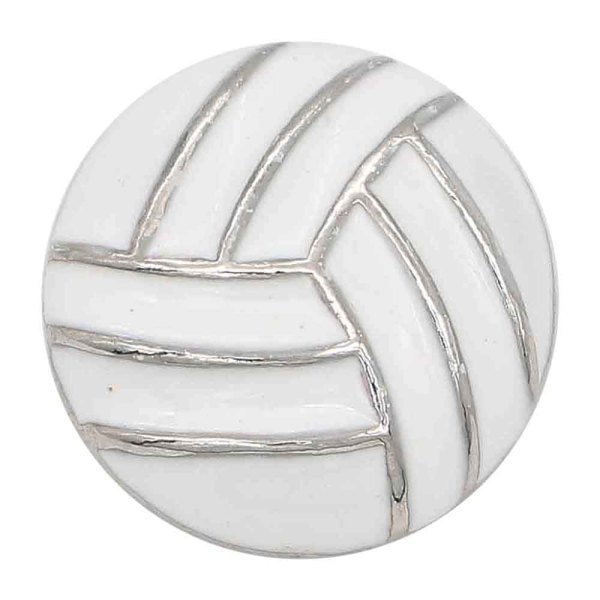 20MM Volleyball with white enamel snap sliver Plated KC6675 snaps jewelry
