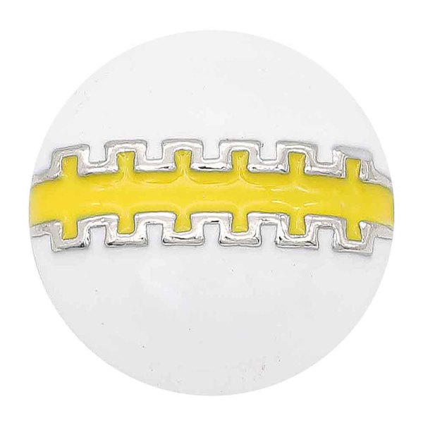 20MM Football snap sliver Plated with  yellow enamel KC6656 snaps jewelry