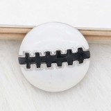 20MM Football snap sliver Plated with black enamel KC6658 snaps jewelry