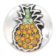 20MM Pineapple snap sliver Plated with yellow Rhinestone KC6680 snaps jewelry