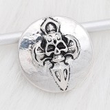 20MM skull snap sliver Plated KC6676 snaps jewelry