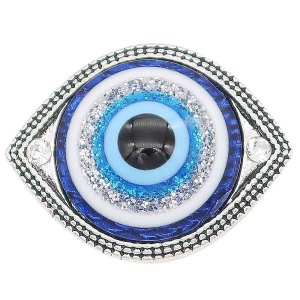 20MM eye snap sliver Plated with blue resin KC6653 snaps jewelry