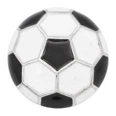20MM Football with enamel  snap sliver Plated KC6664 snaps jewelry black