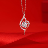 1 CT DEF VVS Moissanite Love at first sight  Sterling Silver Pendant Necklace Platinum plating 45CM chain
